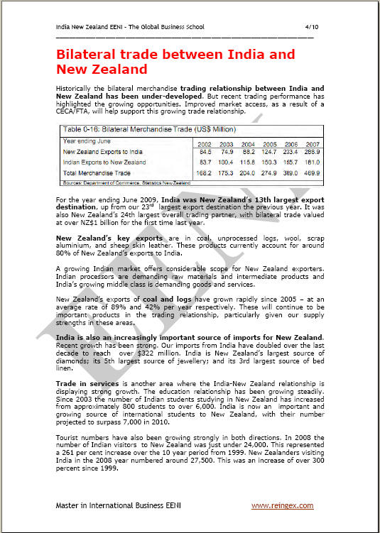 India Nueva Zelanda Tratado de Libre Comercio (TLC)