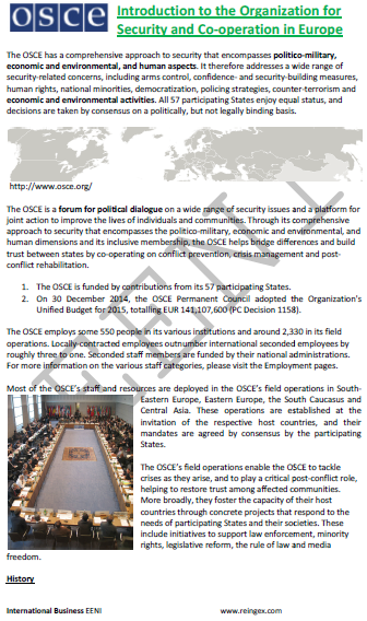 Curso Máster: Organización para la Seguridad y la Cooperación en Europa (OSCE)