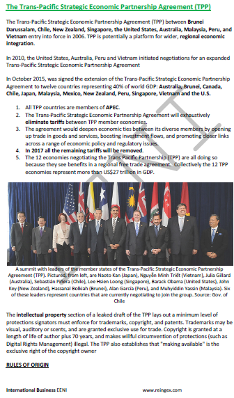 Comprehensive and Progressive Agreement for Trans-Pacific Partnership (CPTPP) Australia, Brunei, Canada, Chile, Japan, Malaysia, Mexico, New Zealand, Peru, Singapore, and Vietnam