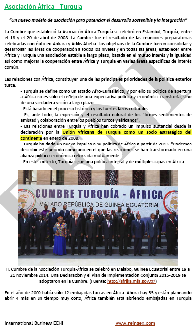 Asociación África-Turquía (Comercio Exterior) Relaciones Turco-africanas