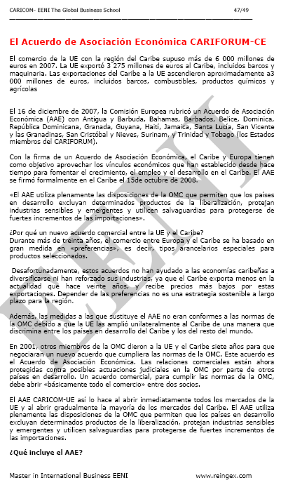 Acuerdo de Asociación Económica CARIFORUM-Unión Europea (España)