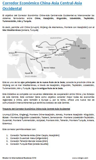 Curso transporte carretera: Corredor Económico China-Asia Central-Asia Occidental, Kazajistán, Kirguistán, Uzbekistán, Tayikistán, Turkmenistán, Irán y Turquía