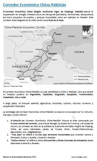 Corredor Económico China (Región Autónoma Uigur de Xinjiang)-Pakistán, Países del área de influencia del corredor: Afganistán, Kazajstán, Tayikistán...