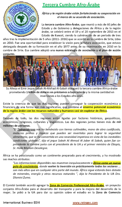 Cooperación África-Países árabes. Banco Árabe para el desarrollo de África