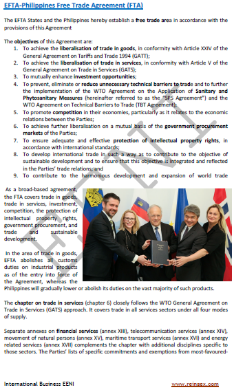AELC (Islandia, Liechtenstein, Noruega y Suiza)-Filipinas Tratado de Libre Comercio