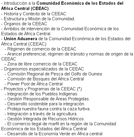 Màster Àfrica Central CEEAC