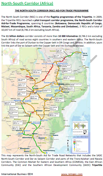 Corredor Norte-Sur, Botsuana, la República Democrática del Congo, Malaui, Mozambique, Sudáfrica, Tanzania, Zambia y Zimbabue, Curso transporte carretera