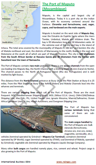 Puertos de Mozambique: Maputo, Nacala, Beira