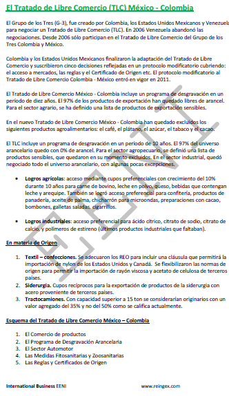 Tratado de libre comercio México-Colombia