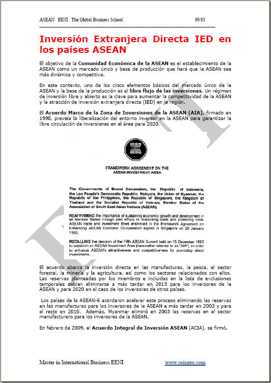 Inversió estrangera directa països ASEAN