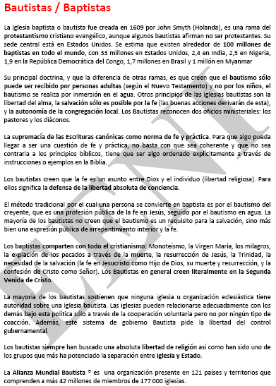 Baptistes Negocis i Ètica