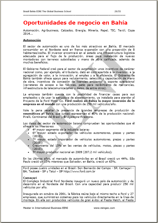 Comerç Exterior i negocis a Bahía Brasil