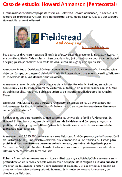 Howard Ahmanson, empresari pentecostal