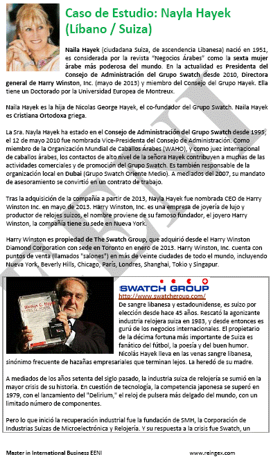 Nayla Hayek, Presidenta Consell d'Administració Grup Swatch