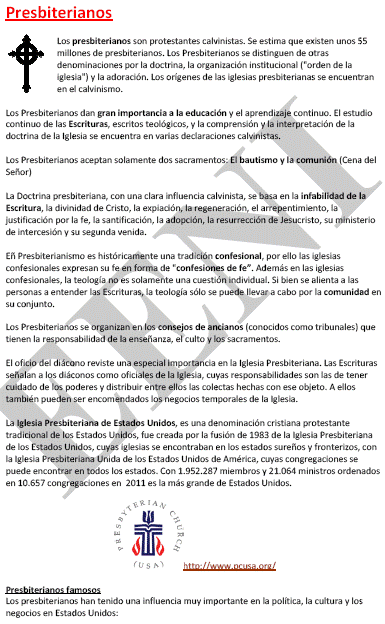 Presbiterians Negocis i Ètica