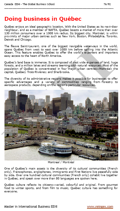 Quebec Kanada Geschäft