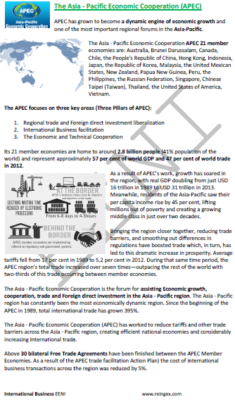 Asia-Pacific Economic Cooperation APEC. Trade and Investment liberalization. Bogor Goals