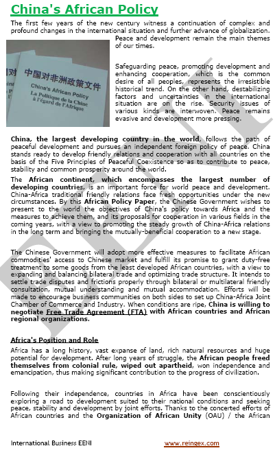Forum China-Africa Cooperation. Sino-African Trade Relations