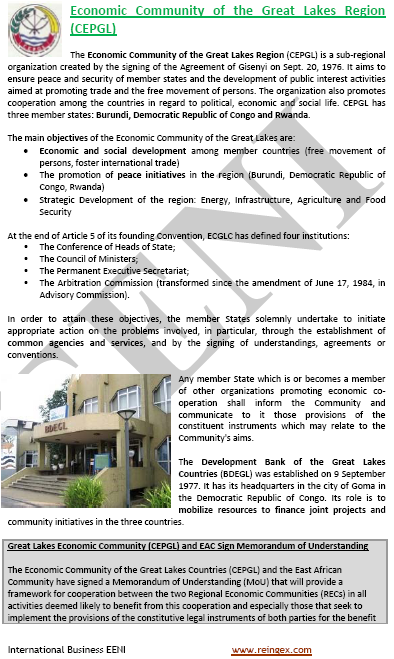 Economic Community of the Great Lakes Region: Burundi, the DR Congo (DRC), and Rwanda