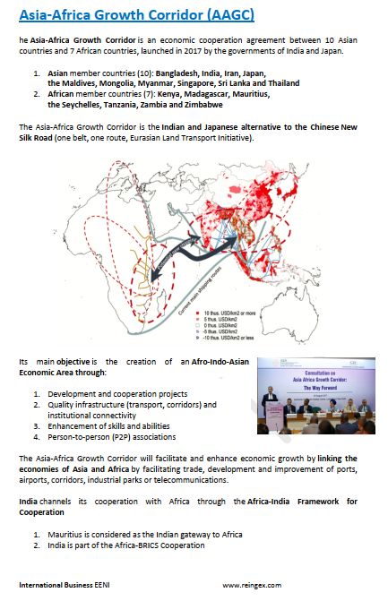 Asia-Africa Growth Corridor (Kenya, Madagascar, Tanzania, Zambia, Zimbabwe...)