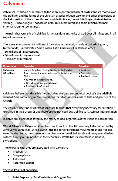 Calvinism and Business. Calvinists Ethics. Doctrine of Clarity of Scripture