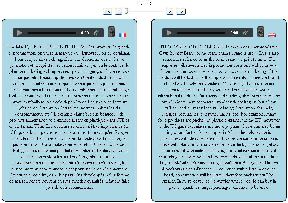 Audio French English