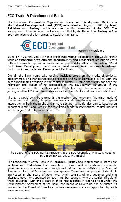 Economic Cooperation Organization (ECO, Master)
