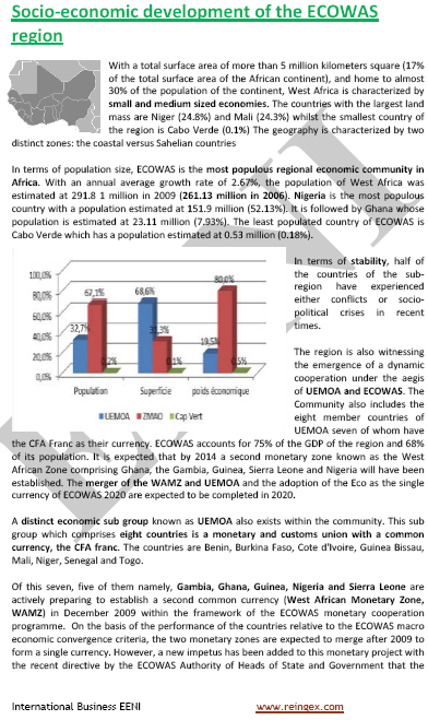 Socio-economic context - Economic Community of West African States (ECOWAS)
