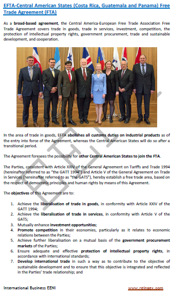 EFTA-Central America Free Trade Agreement (FTA)