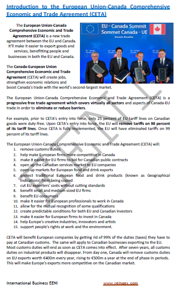 European Union-Canada Economic Agreement