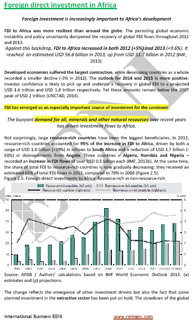 Foreign Direct Investment in Africa
