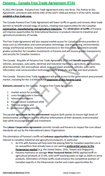Panama-Canada Free Trade Agreement