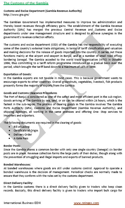 Customs of the Gambia