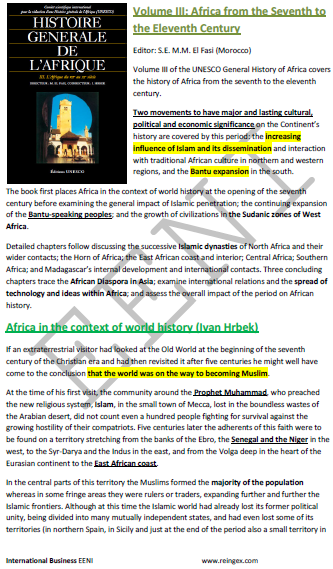 History of Africa 7th - 11th century