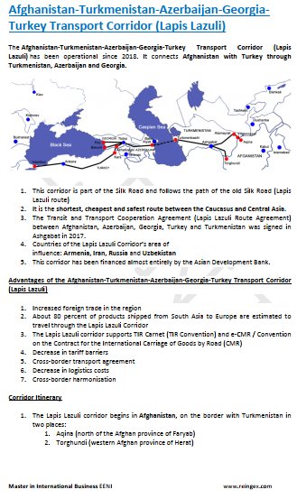Afghanistan-Turkmenistan-Azerbaijan-Georgia-Turkey Transport Corridor (Lapis Lazuli)