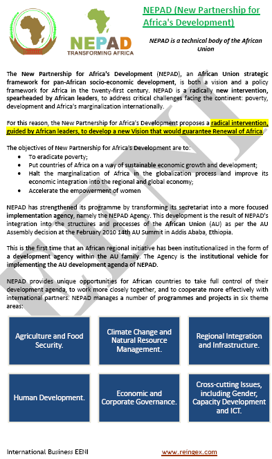 African Union Development Agency (AUDA-NEPAD) Socio-economic development framework