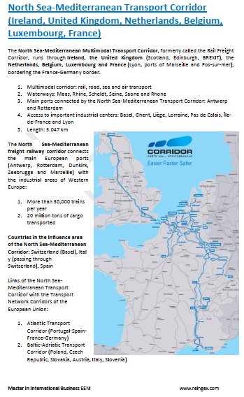 North Sea-Mediterranean Transport Corridor (Ireland, UK, Netherlands, Belgium, Luxembourg, France)