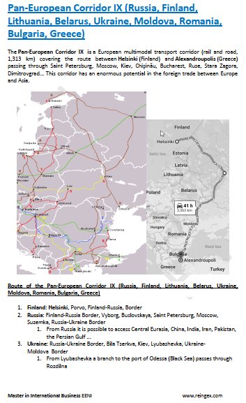 Trans-European Transport Network Corridors (Poland, Slovakia, Austria, Italy)