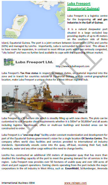 Ports of Equatorial Guinea, Malabo, Bata, Luba Freeport