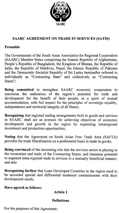 SAARC Agreement on Services