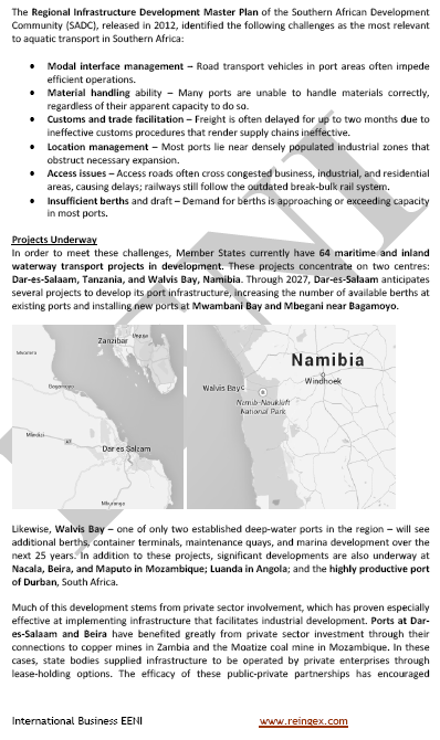 Transport in the Southern African Development Community Region