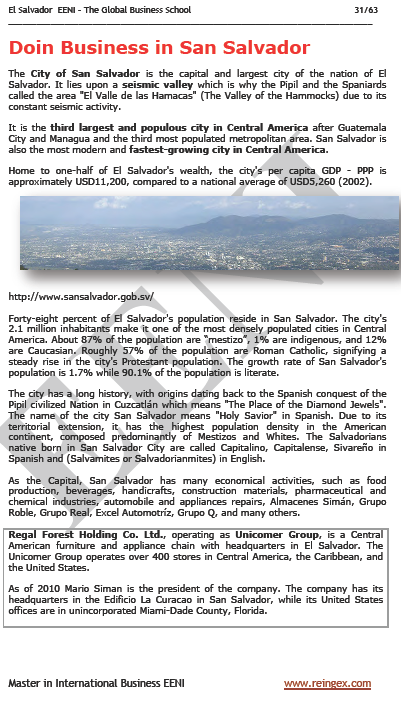 International Trade and Business in El Salvador