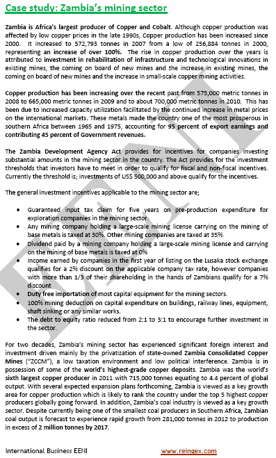 Zambia mining sector