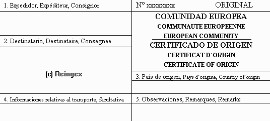 Certificat d'Origine