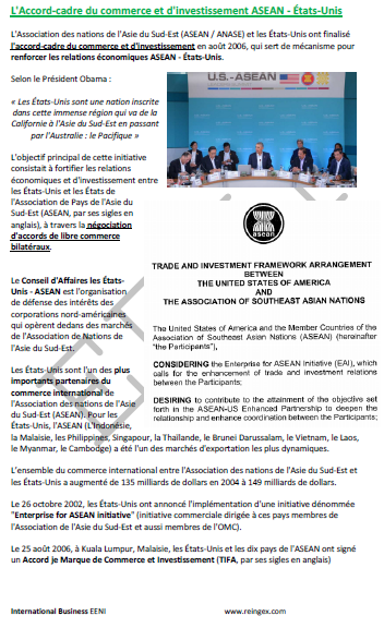 Accord-cadre sur le commerce et l’investissement États-Unis - ASEAN