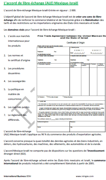 Accord de libre-échange Mexique-Israël