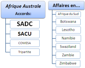 Commerce international et affaires en Afrique australe (l’Afrique du Sud, le Botswana, le Lesotho, la Zambie, le Zimbabwe, la Namibie, l’Eswatini)