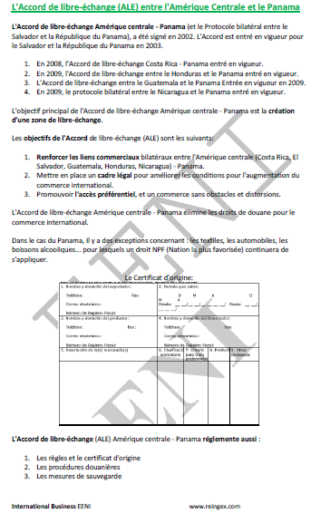 Accord de libre-échange Amérique centrale (Panama, Guatemala, Salvador, Costa Rica, Nicaragua, Honduras)-Panama