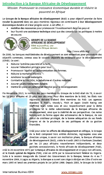 Banque africaine de développement. Le rapport sur le développement en Afrique. Le Fonds spécial du Nigeria (FSN)
