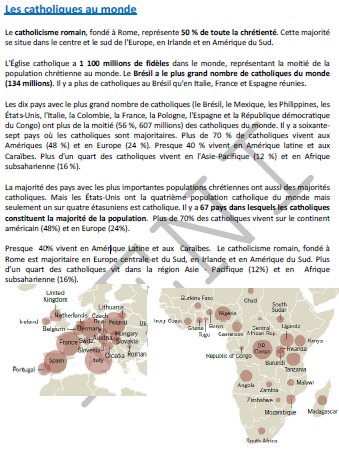 Les catholiques au monde
